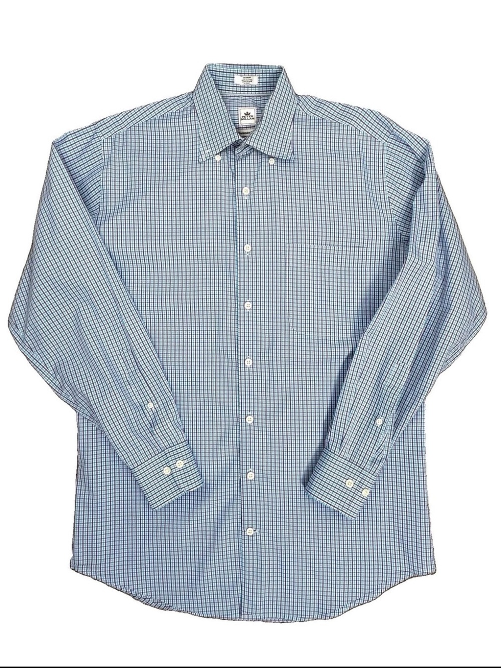Peter Millar Blue & White Check Dress Shirt